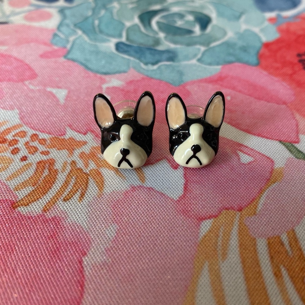 Betsey Johnson Boston Terrier Earrings